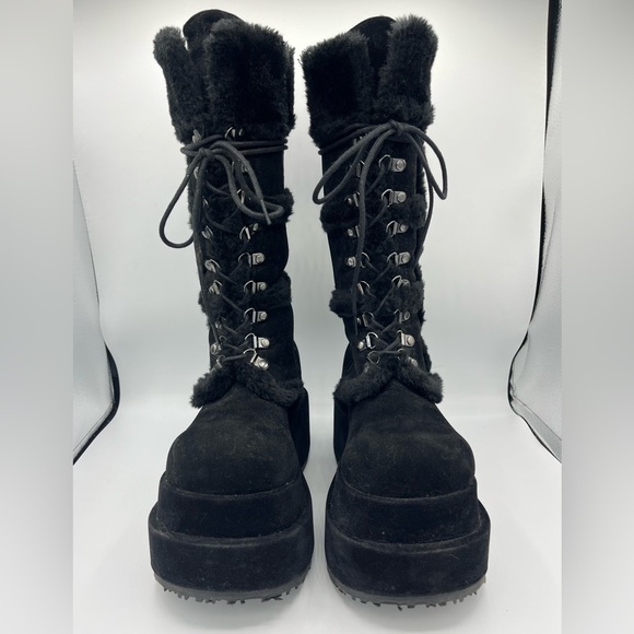 Demonia Bear-202 Size 7 Black Boots - Picture 1 of 6
